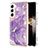 Handyhülle Silikon Hülle Gummi Schutzhülle Flexible Modisch Muster Y11B für Samsung Galaxy S24 5G Violett