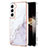 Handyhülle Silikon Hülle Gummi Schutzhülle Flexible Modisch Muster Y11B für Samsung Galaxy S24 5G Weiß
