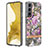 Handyhülle Silikon Hülle Gummi Schutzhülle Flexible Modisch Muster Y12B für Samsung Galaxy S22 5G Helles Lila