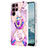 Handyhülle Silikon Hülle Gummi Schutzhülle Flexible Modisch Muster Y13B für Samsung Galaxy S22 Ultra 5G Helles Lila