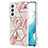 Handyhülle Silikon Hülle Gummi Schutzhülle Flexible Modisch Muster Y14B für Samsung Galaxy S21 5G Rosa