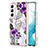 Handyhülle Silikon Hülle Gummi Schutzhülle Flexible Modisch Muster Y15B für Samsung Galaxy S21 Plus 5G Violett