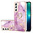 Handyhülle Silikon Hülle Gummi Schutzhülle Flexible Modisch Muster Y16B für Samsung Galaxy S21 FE 5G Helles Lila