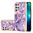 Handyhülle Silikon Hülle Gummi Schutzhülle Flexible Modisch Muster Y16B für Samsung Galaxy S21 Ultra 5G Violett