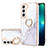 Handyhülle Silikon Hülle Gummi Schutzhülle Flexible Modisch Muster Y16B für Samsung Galaxy S23 5G Weiß