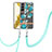Handyhülle Silikon Hülle Gummi Schutzhülle Flexible Modisch Muster Y22B für Samsung Galaxy S21 FE 5G Cyan