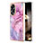 Handyhülle Silikon Hülle Gummi Schutzhülle Flexible Modisch Muster YB1 für Oppo A18 Rosa
