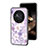 Handyhülle Silikon Hülle Rahmen Schutzhülle Spiegel Blumen für Huawei Honor Magic6 Lite 5G Helles Lila