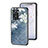 Handyhülle Silikon Hülle Rahmen Schutzhülle Spiegel Blumen für Oppo A57 4G Blau