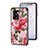 Handyhülle Silikon Hülle Rahmen Schutzhülle Spiegel Blumen für Oppo A77 5G Rot