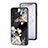 Handyhülle Silikon Hülle Rahmen Schutzhülle Spiegel Blumen für Samsung Galaxy F13 4G Schwarz
