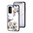 Handyhülle Silikon Hülle Rahmen Schutzhülle Spiegel Blumen für Samsung Galaxy F13 4G Weiß