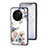 Handyhülle Silikon Hülle Rahmen Schutzhülle Spiegel Blumen für Vivo X90 Pro 5G Weiß
