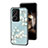 Handyhülle Silikon Hülle Rahmen Schutzhülle Spiegel Blumen für Xiaomi Redmi Note 13 Pro+ Plus 5G Cyan