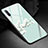 Handyhülle Silikon Hülle Rahmen Schutzhülle Spiegel Blumen K01 für Xiaomi Mi A3 Cyan