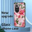 Handyhülle Silikon Hülle Rahmen Schutzhülle Spiegel Blumen S01 für Oppo Reno11 5G