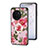 Handyhülle Silikon Hülle Rahmen Schutzhülle Spiegel Blumen S01 für Vivo X90 5G Rot
