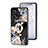 Handyhülle Silikon Hülle Rahmen Schutzhülle Spiegel Blumen S01 für Xiaomi Redmi Note 12 Pro 5G Schwarz