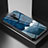 Handyhülle Silikon Hülle Rahmen Schutzhülle Spiegel Modisch Muster LS1 für Xiaomi Redmi 9 Prime India Blau