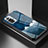 Handyhülle Silikon Hülle Rahmen Schutzhülle Spiegel Modisch Muster LS1 für Xiaomi Redmi Note 10 Pro 4G Blau