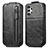 Handytasche Flip Schutzhülle Leder S01D für Samsung Galaxy A13 4G Schwarz