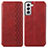 Handytasche Stand Schutzhülle Flip Leder Hülle A01D für Samsung Galaxy S21 Plus 5G Rot