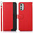 Handytasche Stand Schutzhülle Flip Leder Hülle A09D für Motorola Moto E32 Rot