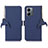 Handytasche Stand Schutzhülle Flip Leder Hülle A10D für Motorola Moto G14 Blau