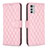 Handytasche Stand Schutzhülle Flip Leder Hülle B01F für Motorola Moto E32s Rosa