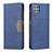 Handytasche Stand Schutzhülle Flip Leder Hülle B01F für Samsung Galaxy F42 5G Blau