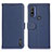 Handytasche Stand Schutzhülle Flip Leder Hülle B01H für Motorola Moto G Pure Blau