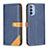 Handytasche Stand Schutzhülle Flip Leder Hülle B02F für Motorola Moto G31 Blau