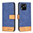 Handytasche Stand Schutzhülle Flip Leder Hülle B02F für Xiaomi Redmi 10 India Blau