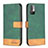 Handytasche Stand Schutzhülle Flip Leder Hülle B02F für Xiaomi Redmi Note 10 5G Grün