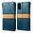 Handytasche Stand Schutzhülle Flip Leder Hülle B02S für Samsung Galaxy S20 Blau