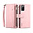 Handytasche Stand Schutzhülle Flip Leder Hülle B02S für Samsung Galaxy S20 FE 5G Rosegold