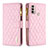 Handytasche Stand Schutzhülle Flip Leder Hülle B03F für Motorola Moto E30 Rosa