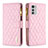 Handytasche Stand Schutzhülle Flip Leder Hülle B03F für Motorola Moto E32s Rosa