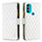 Handytasche Stand Schutzhülle Flip Leder Hülle B03F für Motorola Moto G71 5G Weiß