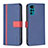 Handytasche Stand Schutzhülle Flip Leder Hülle B04F für Motorola Moto G22 Blau