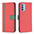Handytasche Stand Schutzhülle Flip Leder Hülle B04F für Motorola Moto G31 Rot