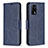 Handytasche Stand Schutzhülle Flip Leder Hülle B04F für Oppo F19 Blau