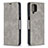 Handytasche Stand Schutzhülle Flip Leder Hülle B04F für Samsung Galaxy A12 5G Grau