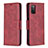 Handytasche Stand Schutzhülle Flip Leder Hülle B04F für Samsung Galaxy F02S SM-E025F Rot