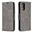 Handytasche Stand Schutzhülle Flip Leder Hülle B04F für Samsung Galaxy Note 20 5G Grau