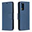 Handytasche Stand Schutzhülle Flip Leder Hülle B04F für Samsung Galaxy S20 FE 4G Blau