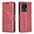 Handytasche Stand Schutzhülle Flip Leder Hülle B04F für Vivo Y02 Rot
