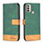 Handytasche Stand Schutzhülle Flip Leder Hülle B05F für Motorola Moto E20 Grün