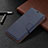 Handytasche Stand Schutzhülle Flip Leder Hülle B05F für Samsung Galaxy S21 5G Blau