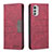 Handytasche Stand Schutzhülle Flip Leder Hülle B06F für Motorola Moto E32 Rot